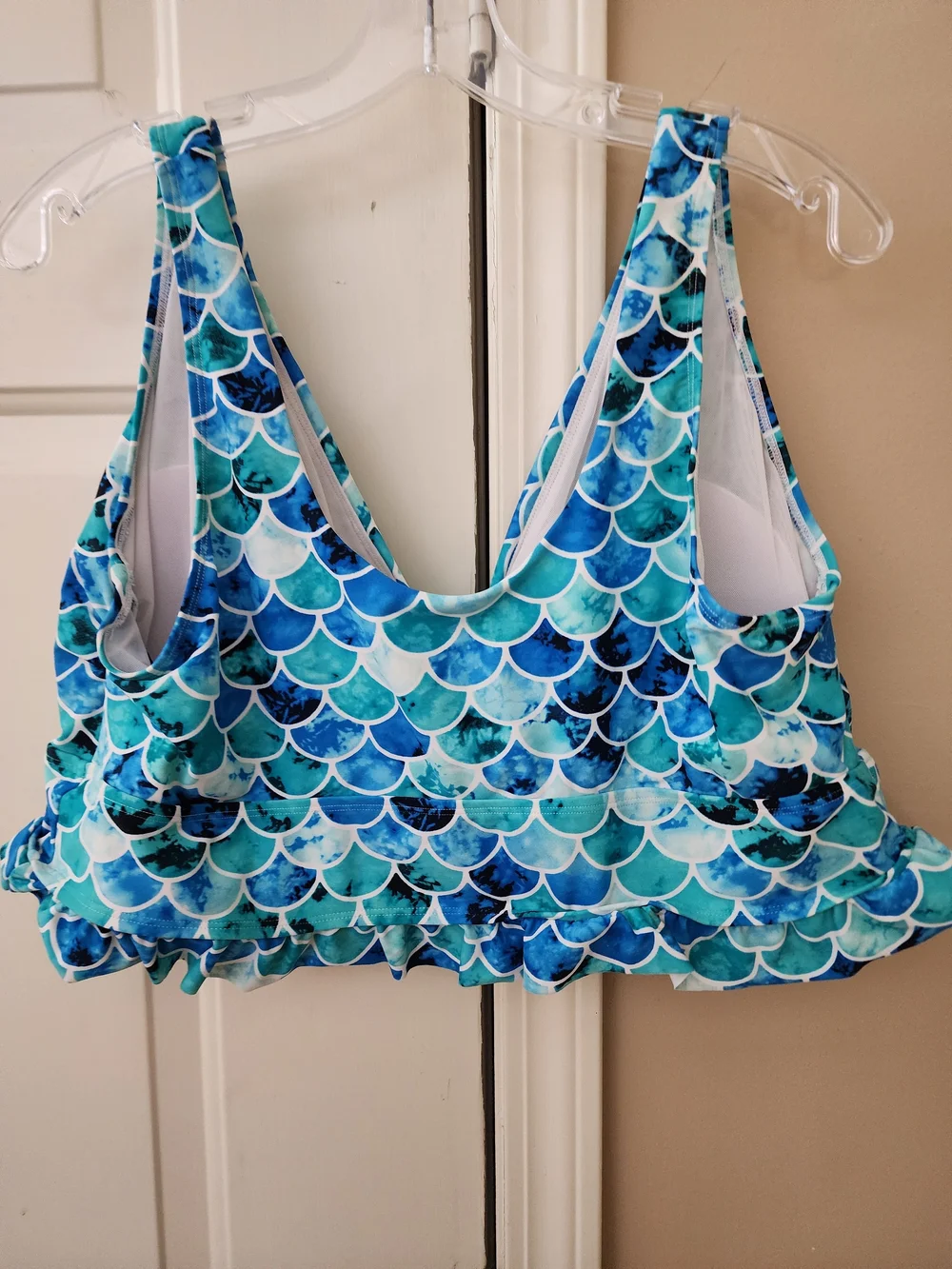Torrid Blue Teal Mermaid Scale Swimsuit Top 3